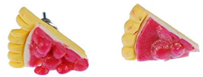 Miniblings Kirschkuchen Ohrstecker Stecker Ohrringe Kuchenstück Mini beige pink - Handmade Modeschmuck I Ohrringe Stecker Ohrschmuck
