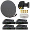 Premium X Satelliten-Komplettanlage 4 Teilnehmer 60cm Antenne Anthrazit SAT Quad LNB 50m Antennenkabel 4X HD TV Sat-Receiver
