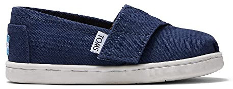TOMS Niños Azul Marino Tela Tiny Classic Espadrilles-UK 4 Niños
