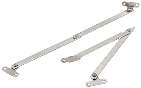 sourcing map 2 Stück Schrank Möbel Metall Deckel Stütz Scharnier Blech Silber 220mm Länge DE de