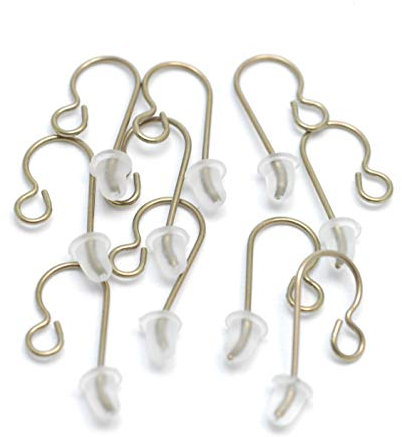Titanium 10pcs Earring Hooks, Yellow (Grade 1), Allergy free, Lightweight, 0.8mm wire, Jewelry