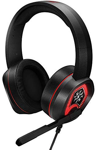 ADATA XPG EMIX H20 Gaming Headset with Adjustable Microphone, Wired, Virtual 7.1 Surround Sound 50mm Drivers, RGB Lighting Effect, Black