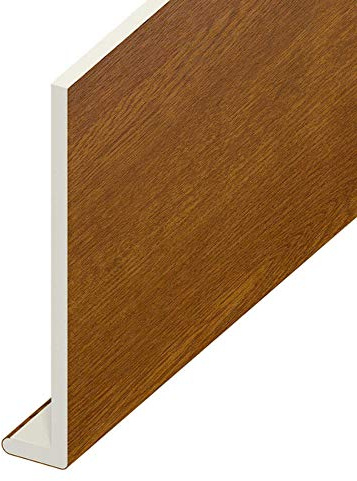 200mm x 5 Metre uPVC Fascia Cover Capping Board Golden Oak - 9mm Thick