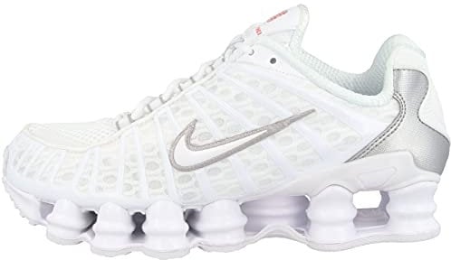 Nike Femme Shox TL Sneaker, Multicolore (White/White/Metallic Silver/Max Orange 000), 38 EU