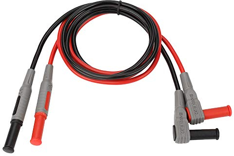 Walfront 2PCS Banana Wire Plug, P1033 4mm Banana Plug Test Lead Injection Molded Right Angle to Straight Multimeter Electrical Test Wire Adapter Connectors 1M(3.3ft)