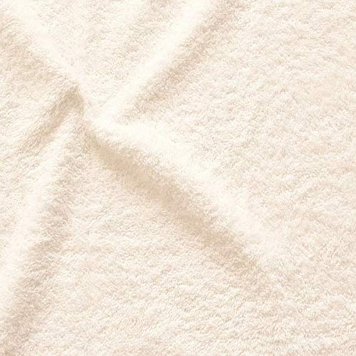 STOFFKONTOR Frottee Baumwollstoff Stoff - Meterware, Creme-Weiss - zum Nähen von Bekleidung, Kissenbezügen, Dekorationen uvm.