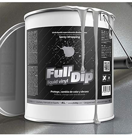 HABILL-AUTO Bidon Peinture élastomère en Spray Full Dip 4L - Finition Aluminium métallisé