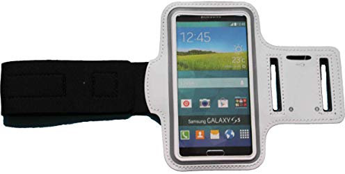 Fitness Sportarmband kompatibel für Apple iPod Touch 3G 4G 5G 6G Armband Handy Oberarm Halter für Fitness, Joggen, Laufen Hülle Tasche Blank Klein Weiss