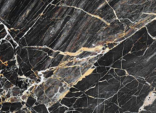 Livingwalls Vliestapete - Tapete Marmoroptik in Schwarz, Weiß und Gold - Wandtapete für verschiedene Räume - Wandbild XXL 350 x 255 cm