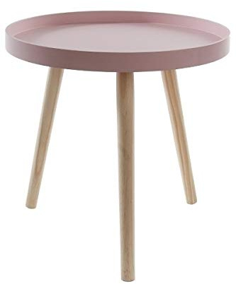 MyFlair Beistelltisch Sanne 40x 40 cm rosa rund Dreibeinig FSC Zertifiziert