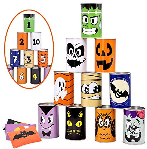 JOYIN Halloween Carnival Can Bean Bag Toss Games for Kids & Adults Trick Or Treat Decoration, Home Decor Party Favors Supplies, Homeschooling Backyard Game