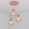 iDEGU E27 Modern Pendant Light Shade Diamond Iron Retro Rose Gold Ceiling Lamp Decoration Lighting for Bedroom, Kitchen, Living Room (Circle Bracket, 20 cm)