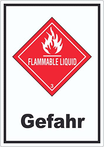 Aufkleber Entzündbare flüssige Stoffe Gefahr Flammable Liquid A8 (52x74mm)