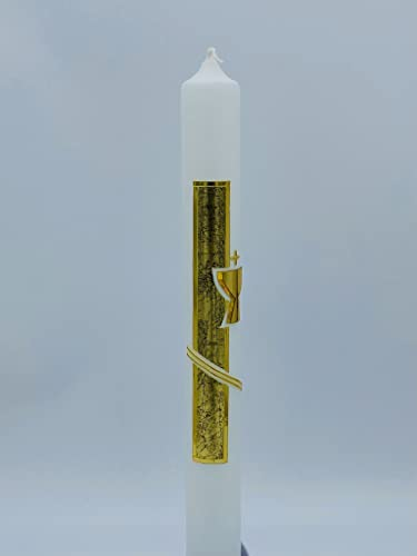 Taufkerze Kommunionkerze Gold inkl. Beschriftung / Personalisierung / Kommunion / Taufe / Handarbeit K103-Z