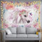 feelacle Cartoon-Einhorn-Wandteppich, 152,4 x 101,6 cm, Einhorn-Wandteppich für Mädchen, Wandbehang, Partydekorationen, Heimdekoration für Schlafzimmer, Wohnzimmer, Wohnheim (150 x 100 cm)