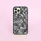 Doodle Art Abstract Black Lines On White Pattern Phone Case/Cover Compatible with iPhone 11 Rubber