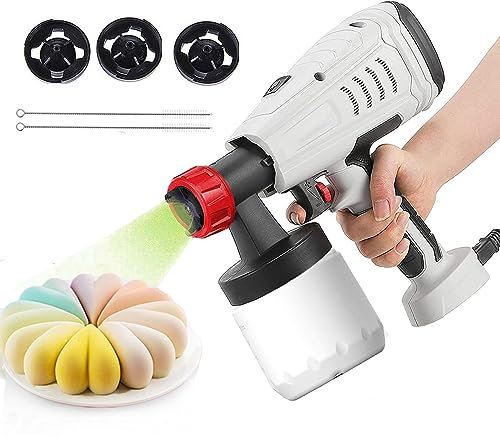 Chocolate Spray Gun, 500W Cake Sprayer, Airbrush Cake Decorating Kit, Portable Cake Modeling Sprayer with 3 Spray Nozzles 1.3mm+1.8mm+2.6mm, High-Power Air Brush Spray for Cake Chocolate, Industrial