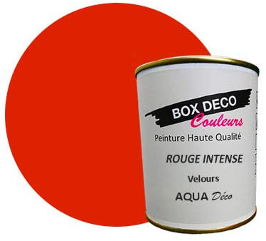 BOX DECO COULEURS Peinture murale acrylique aspect velours Aqua Déco - 750ml, Rouge intense