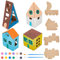 WEBEEDY Papphaus DIY Karton Spielhaus 3D-Karton Mini-Spielhaus Mit Acrylfarben Kit Bastelkarton Pappschloss Zeichnung Graffiti Papier Spielzeug