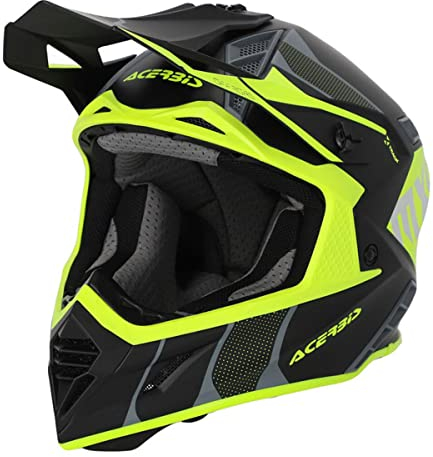 Acerbis X-Track 2023 Motocross Helm (Black/Neon Yellow,XS (53/54))