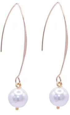 NILUXE DESIGN -Pendientes Perla Mujer Gancho Chapado en Oro de 14k o Bañado en Plata- Pendientes Colgantes Perlas Cultivadas en Agua Dulce Dorados o Plateados -Elegantes