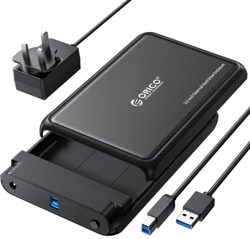 ORICO External Hard Drive Enclosure for 3.5 2.5 Inch SATA SSD HDD, up to 20TB Capacity, USB 3.2 Gen 1 High Transmission Speed, UASP and Trim Enabled, Compatible with WD Seagate Toshiba Samsung