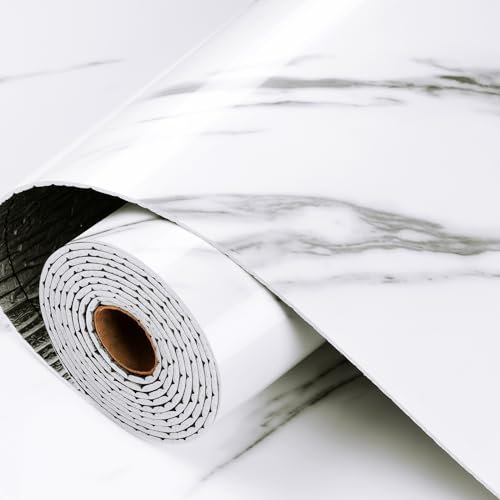LACHEERY 15.8x317 Removable Marble Wall Panels for Interior Decor - Faux Stone Peel and Stick PVC Foam for Bedroom Living Room Accent Wall