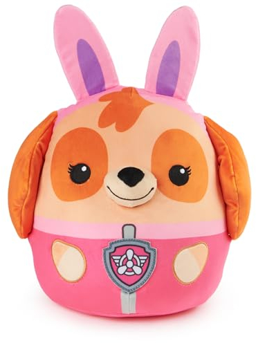 Paw Patrol Osterhase Skye Squish Plüsch, offizielles Spielzeug aus dem Hit Cartoon, Special Edition Squishy Stofftier ab 1 Jahren, 30,5 cm