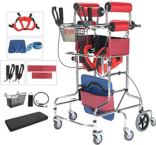 SXFYWYM 8 Räder Gehhilfen für Senioren,Höhenverstellbar, Gehbock mit Gepolsterter Sitz Gehhilfe für Senioren 8 Rädern Und Handbremse, Last 150 Kg Gehwagen