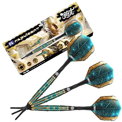 Shot! Soft Darts AI Replicant Match Dart 90% Tungsten Softtip Darts | Soft Dart Hochwertiges Tungsten Dart Set mit Schäften und Flights Made in New Zealand (20 Gramm)