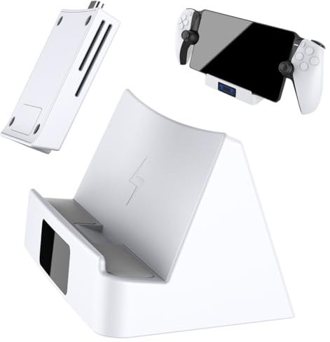 Miimall Charging Station Compatible with PlayStation Portal Remote Player Charging Stand, [with USB Type C Charging Cable] [LED Light Indicator] Portable Charging Dock Station for PS5 Portal, White