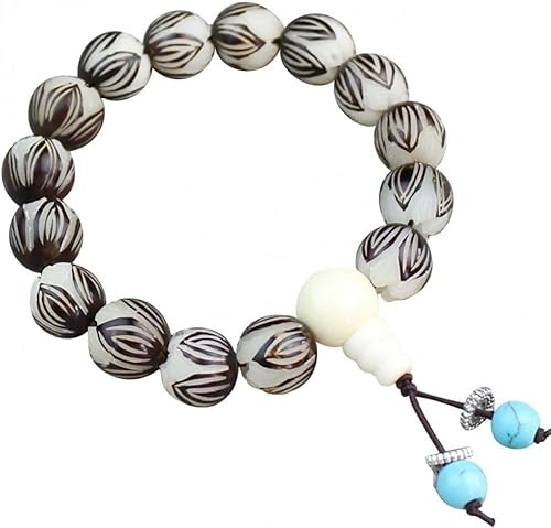 Gebetskette, Perlenkette, Armband, Armband, weiße Bodhi-Lotus-Pu-Tizi-Buddha-Perlen, Armbänder für Männer und Frauen