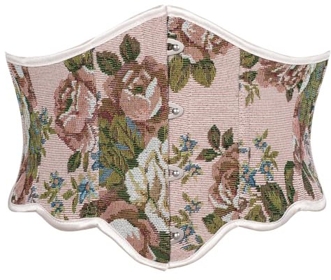 SCARLET DARKNESS Women Tied Flower Belt Lace up Corset Belt Victorian Cottagecore Wide Belts for Dresses Sideshow Rose 16