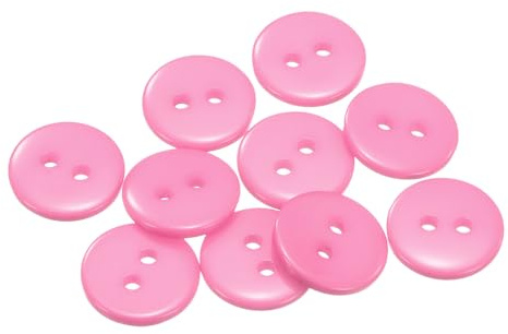QUARKZMAN 10 Stück Nähknopf 1/2(12,5mm) 2 Löcher Harz Runde Handwerk Ersatzknöpfe für Kleidung DIY Handwerk Dekoration, Pink