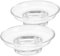 Cabilock 2pcs Clear Glass Soap Dish, Round Transparent Soap Holder, Bathroom Kitchen Sink Self-draining Design Universal Plate Replacement for Jewelry, Trinkets