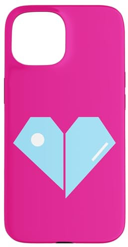 iPhone 15 Heart Geometric Shapes Minimal Graphic Design Pink Case