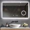 Heilmetz LED Badspiegel mit Beleuchtung 100x60cm, Badezimmerspiegel mit Licht, Uhr, Dimmbar, 3X Vergrößerung, Touch Schalter, Wandspiegel mit Beleuchtung 3 Lichtfarben 3000K/4000K/6500K