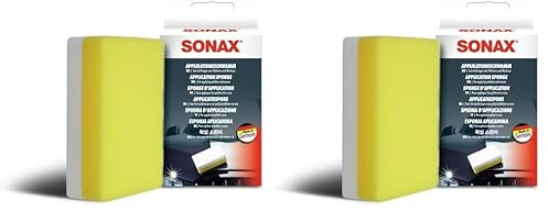 SONAX ApplikationsSchwamm (1 Stück) Spezialschwamm zum Auftragen und Verarbeiten von Polituren, Wachsen, Kunststoffpflegemitteln etc., Art-Nr. 04173000 (Packung mit 2)