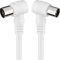 Zarivy Cable de TV de 1,5 m, ángulo recto, color blanco, ideal para conexiones en espacios reducidos y potenciar la organización del entretenimiento.
