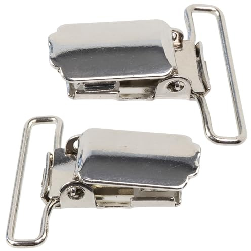 AERZETIX - Lot de 2 Pinces à bretelles - salopette jeans pantalon vêtements créations de mode - couleur argent - en métal