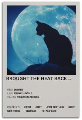 IIWERUW Enhypen Poster Brought The Heat Back von Enhypen, Leinwand, ästhetisches Cover, Poster, Vintage-Musik und Filme, dekoratives Gemälde für Wohnzimmer, Schlafzimmer, 30 x 45 cm, ungerahmter