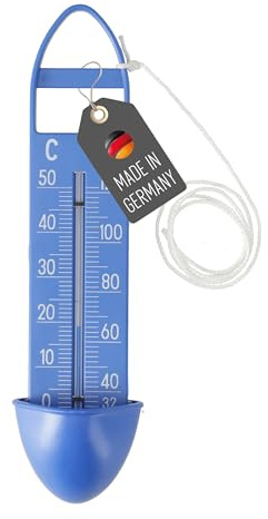 Lantelme Thermomètre de piscine - Avec louche et cordon pour mesurer la température de l'eau en profondeur - Affichage de la température de 0 °C et 50 °C ou 32 °F et 120 °F - Thermomètre analogique