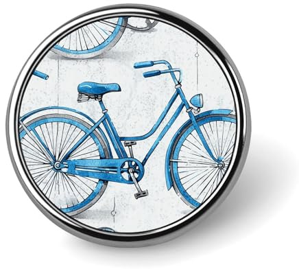 Blaue Fahrrad-Abzeichen, dekorativ, langlebige Aluminiumlegierung, rundes Abzeichen, leichte Knopf-Brosche für Hemden, Jacken, Hüte, Uniformen, 2,5 cm