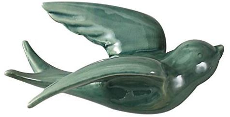 SUPVOX Nordic Ceramic Wall Hanging Swallows - Colorful 3D Bird Wall Decor for Living Room, Dining Room - European Retro Style Home Decoration (Green))