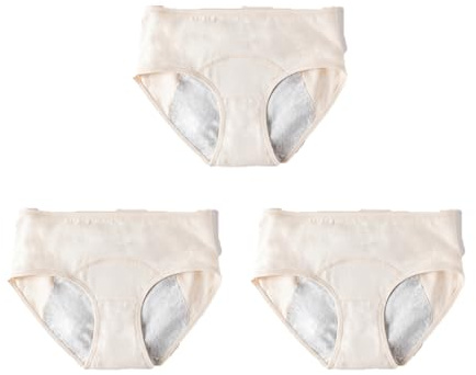 octipa Culottes d’incontinence, anti fuite urinaire lot de 3 Culotte Anti-fuites Physiologique en Coton Lavable avec Zone Absorbante Anti-fuite pour Femmes