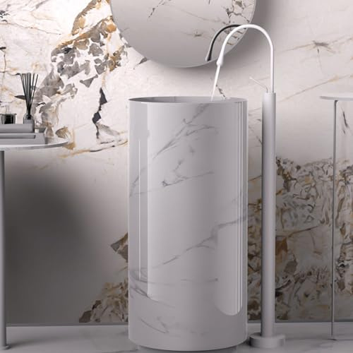 Robinet Baignoire Ilot Rotation 360° Monocommande Robinet Salle Bain Baignoire Au Sole Col de Cygne,Blanc