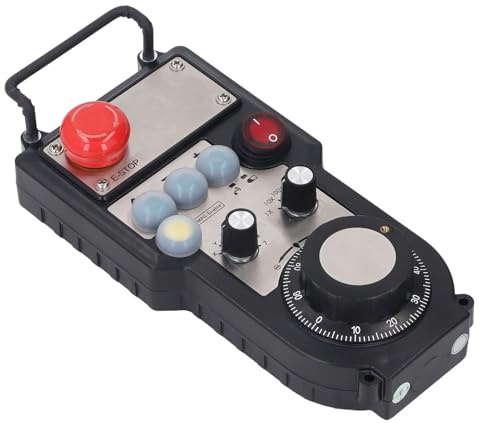 Garosa Wireless CNC Handwheel 7 Axes MPG Handwheel with Emergency Stop Pendant 50m No Barrier Distance Manual Pulse Generator for CNC Machine Tools Lathes