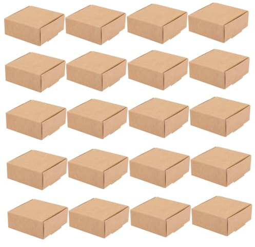 ifundom 20 Stück Kleine Versandkartons aus Langlebigem Kraftpapier Einfache Montage ohne Klebstoff für Seifen Süßigkeiten Schmuck und DIY verpackungen Nachhaltige Geschenkboxen für