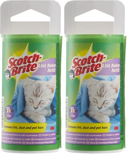 Scotch-Brite Recambio para Rodillo quitapelusas Multiusos, 30 Hojas (4,5 m), Paquete de 2