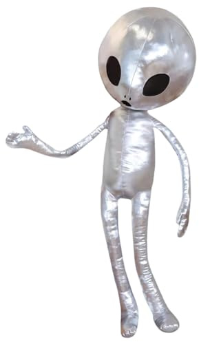 SMELEYOU Alien Stofftier 25, 6 Zoll Silber Weicher Alien Plüsch für Kinder Niedliches hässliches Plüschtier für Erwachsene Große Plüschgeschenke